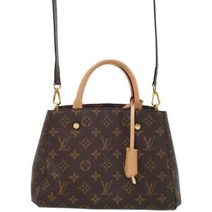 Louis Vuitton Monogram Leather Montaigne 2way Shoulder Bag Brown